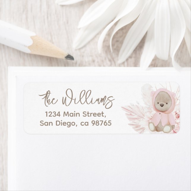 Teddy Bear Moderne Boho Girl Baby shower (En situation)