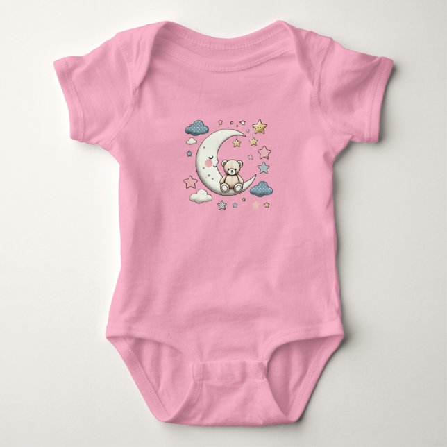 Teddy Bear Moon Baby Bodysuit (Front)