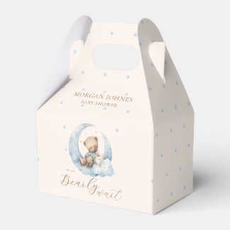 Teddy Bear Moon Bearly Wait Baby Shower Favor Box