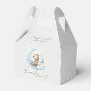 Teddy Bear Moon Bearly Wait Baby Shower Favor Box