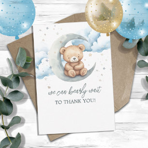 Teddy Bear Moon Stars Thank You Card