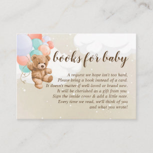 Teddy Bear Multi-Colour Balloons Book For Baby Enclosure Card