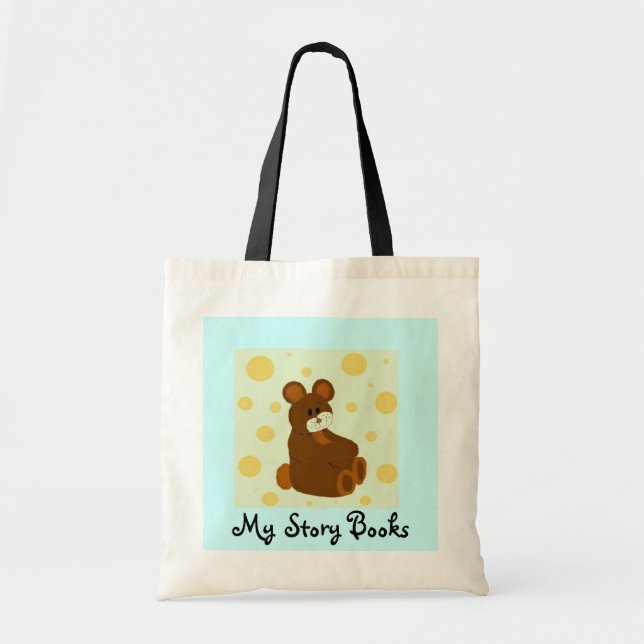 Teddy Bear My Story Books Tote Bag (Front)
