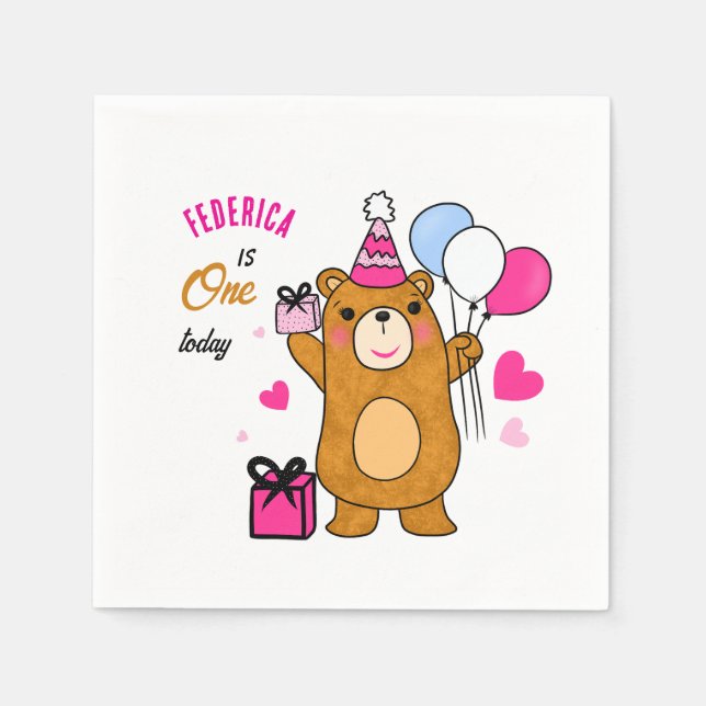Teddy bear napkin (Front)