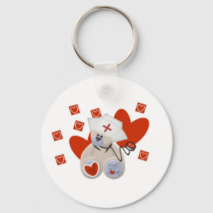 Teddy Bear Nurse Love Tshirts and Gifts Keychain
