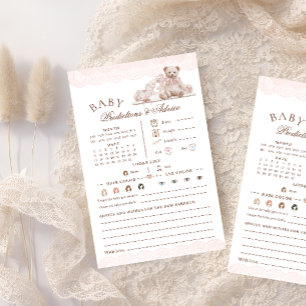 Teddy Bear Nursery Baby Shower Predictions Game