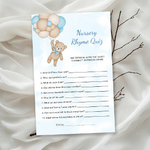 Teddy Bear Nursery Rhyme Quiz Game