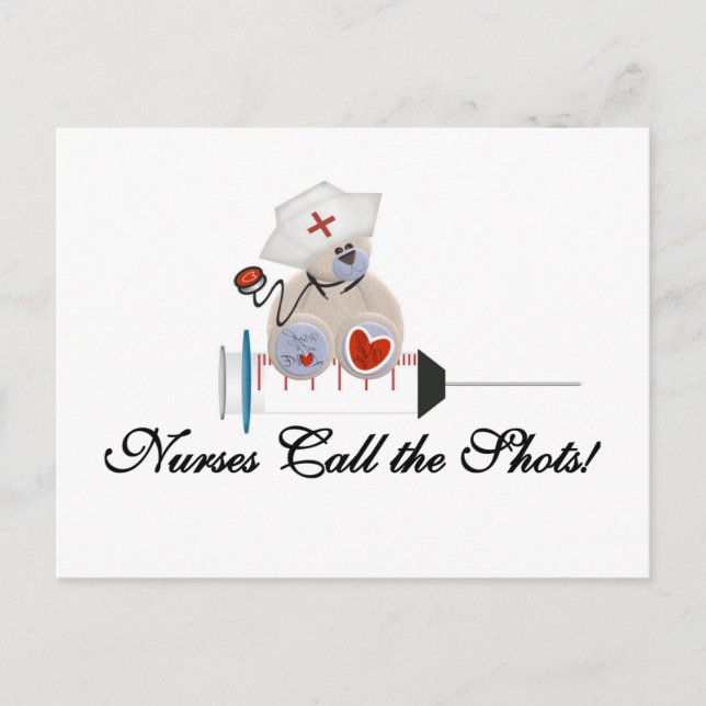 Teddy Bear Nurses Call the Shots T-shirts and Gift Postcard (Front)