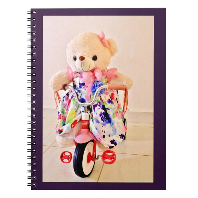 Teddy Bear on a Tricycle Notebook (Front)