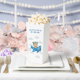 Teddy Bear on Airplane Baby Shower Favour Box 