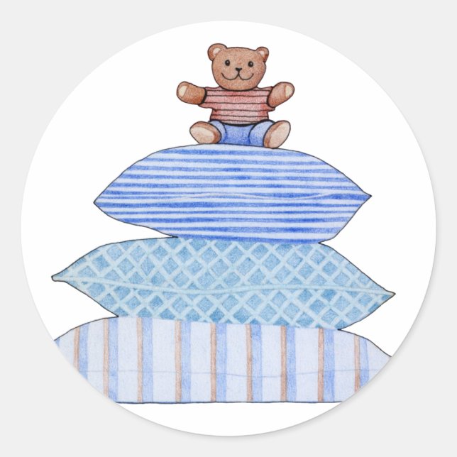 Teddy Bear on Cushions Sticker (Front)