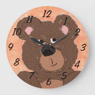 Teddy Bear (orange) Large Clock