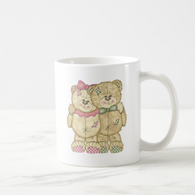 Teddy Bear Pair - Original Colours Coffee Mug (Right)