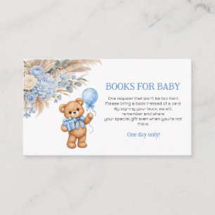 Teddy Bear Pampas Blue Boy Books for Baby Enclosure Card