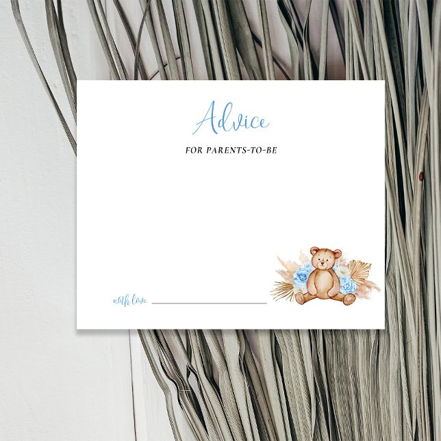 Teddy Bear Parents-to-be Advice Card (Creator Uploaded)