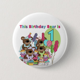 Teddy Bear Party 1st Birthday tshirts and Gifts 2 Inch Round Button