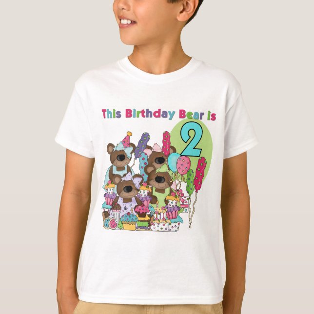 Teddy Bear Party 2nd Birthday T-shirts and Gifts (Front)