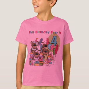 Teddy Bear Party 4th Birthday Tshirts et cadeaux