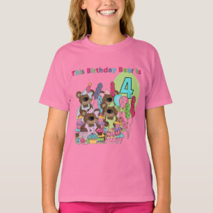 Teddy Bear Party 4th Birthday Tshirts et cadeaux