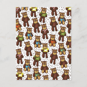 Teddy Bear pattern Postcard