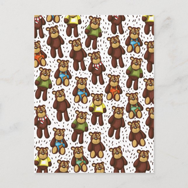Teddy Bear pattern Postcard (Front)
