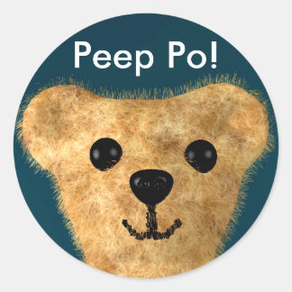 Teddy Bear (Peep po!) Classic Round Sticker