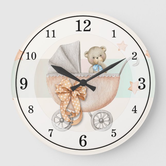 Teddy Bear Personalized Acrylic Wall Clock (Front)