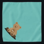 Teddy Bear Personalized Bandana<br><div class="desc">Teal background,  with a cute teddy bear holding your pet's name. Background colour is customizable,  as are the font style,  size,  and colour. Make it your own! 

When you wear Boagie's cute designs,  you are helping homeless pets because 50% of all profits are donated to Animal Rescue.</div>