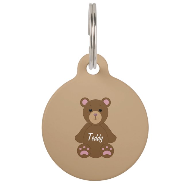 Teddy Bear Personalized Pet ID Tag (Front)