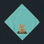Teddy Bear Personalized Small Pet Bandana<br><div class="desc">Teal background,  with a cute teddy bear holding your pet's name. Background colour is customizable,  as are the font style,  size,  and colour. Make it your own!</div>