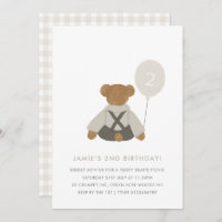 Teddy Bear Picnic Baby Birthday Invite