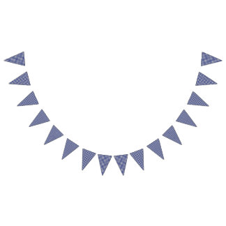 Teddy Bear Picnic Birthday -Blue Gingham Bunting Flags