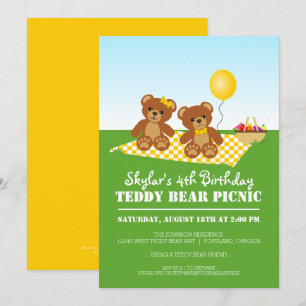 Teddy Bear Picnic Birthday Party Invitation