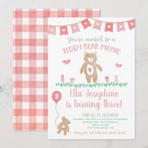 Teddy Bear Picnic Birthday Party Invitation
