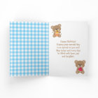 Teddy Bear Picnic Blue Gingham Happy Birthday