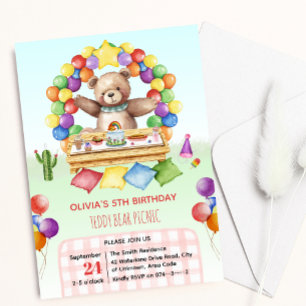 Teddy Bear Picnic Children and Kids Birthday Invitation