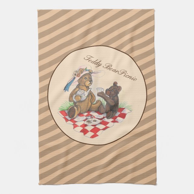 Teddy Bear Picnic Kitchen Towel (Vertical)