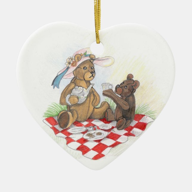 Teddy Bear Picnic~ornament Ceramic Ornament (Front)