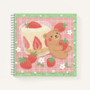 Teddy Bear Picnic with Strawberries Notebook