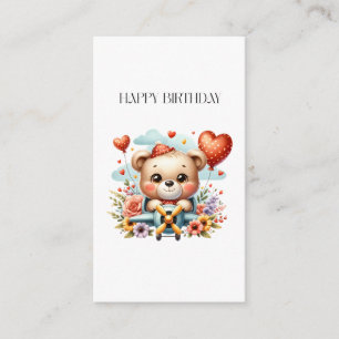 Teddy Bear Pilot Birthday Enclosure Card