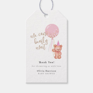 Teddy Bear Pink Balloon Baby Shower Thank You  Gift Tags