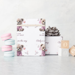 Teddy Bear pink jumper Wrapping Paper