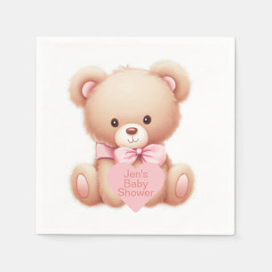 Teddy Bear Pink Napkin