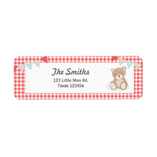 Teddy Bear Pique-nique Adresse de retour Label Rou