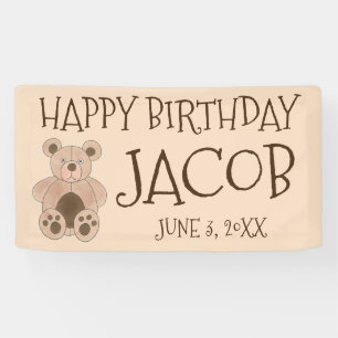 Teddy Bear Plush Stuffed Animal Birthday Party Banner