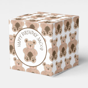 Teddy Bear Plush Stuffed Animal Birthday Party Favor Box