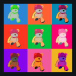 Teddy Bear Pop Art Poster<br><div class="desc">Colourful pop Art teddy bears design</div>