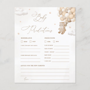 Teddy Bear Predictions & Advice Baby Shower Game