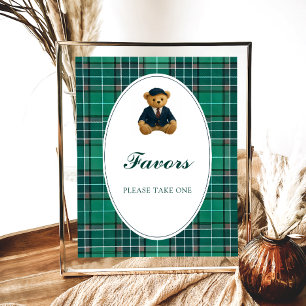 Teddy Bear Preppy Baby Shower Favours Poster