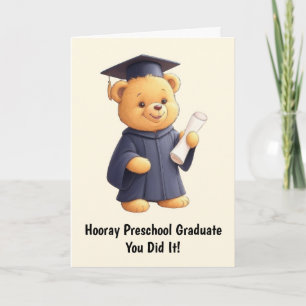 Teddy Bear Preschool Graduation Card